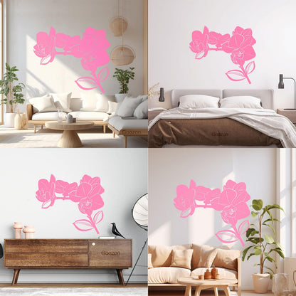 Bud Leaves Branch Flowers Orchid Mural And Wall Vinyl Decal Window Decals