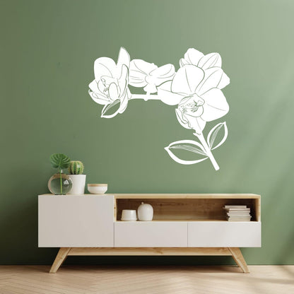 Bud Leaves Branch Flowers Orchid Mural And Wall Vinyl Decal Window Decals