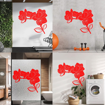 Bud Leaves Branch Flowers Orchid Mural And Wall Vinyl Decal Window Decals