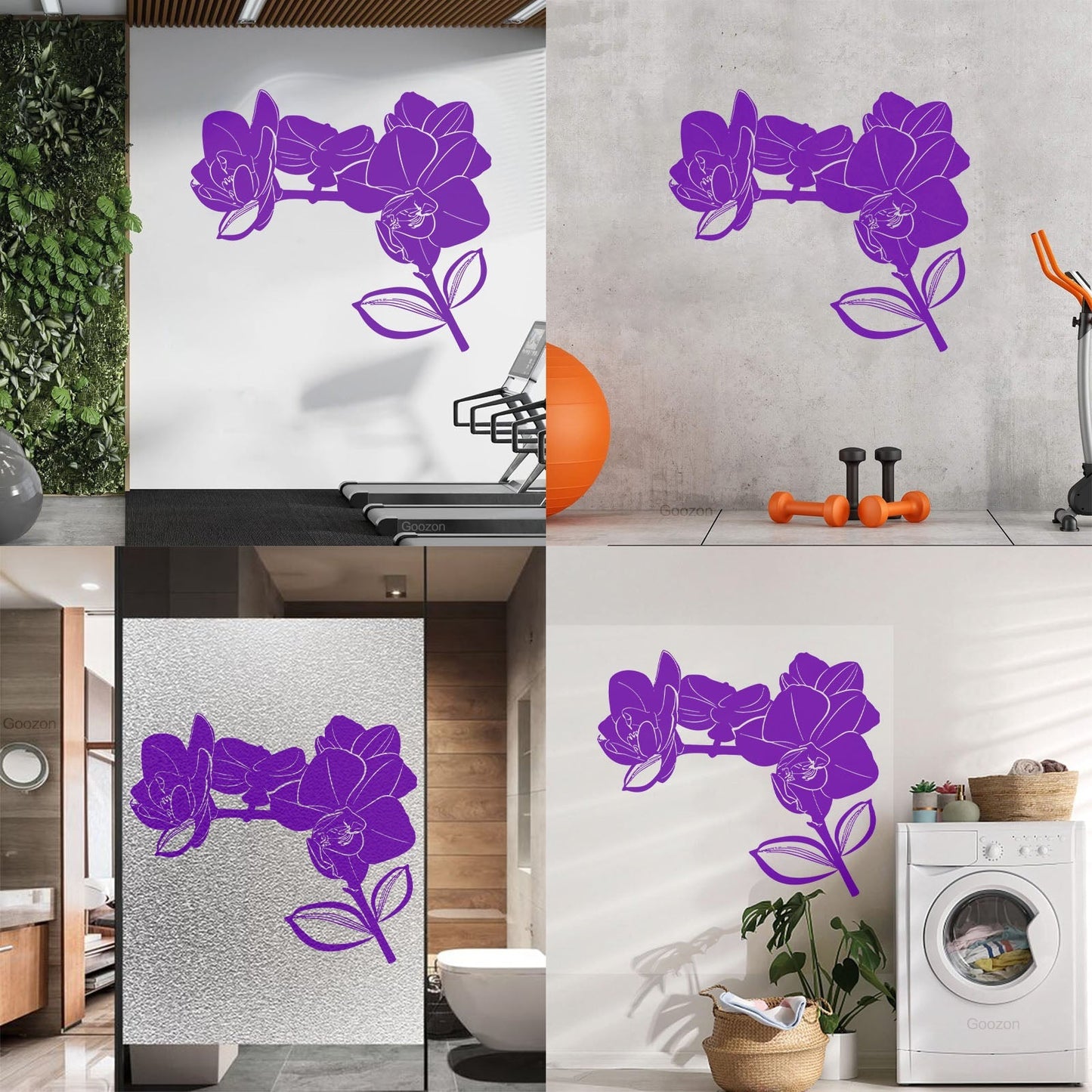 Bud Leaves Branch Flowers Orchid Mural And Wall Vinyl Decal Window Decals