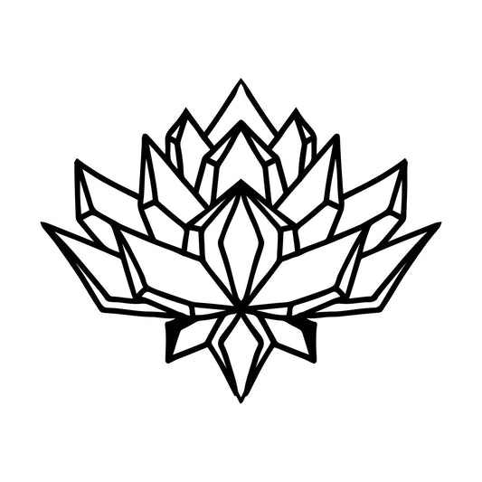 Wall Stickers Polygonal Lotus Abstract Flower Ation Removable Without Leaving Glue