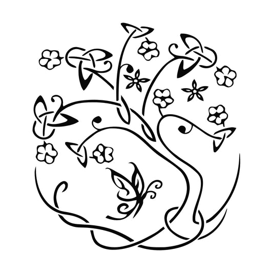 Fine Carving Decals Tree Flower Floral Positive Children Self Adhesive