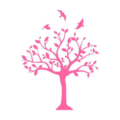 Tree Natural Birds Flowering Vinyl Art Sticker Do Not Damage The Wall Surface