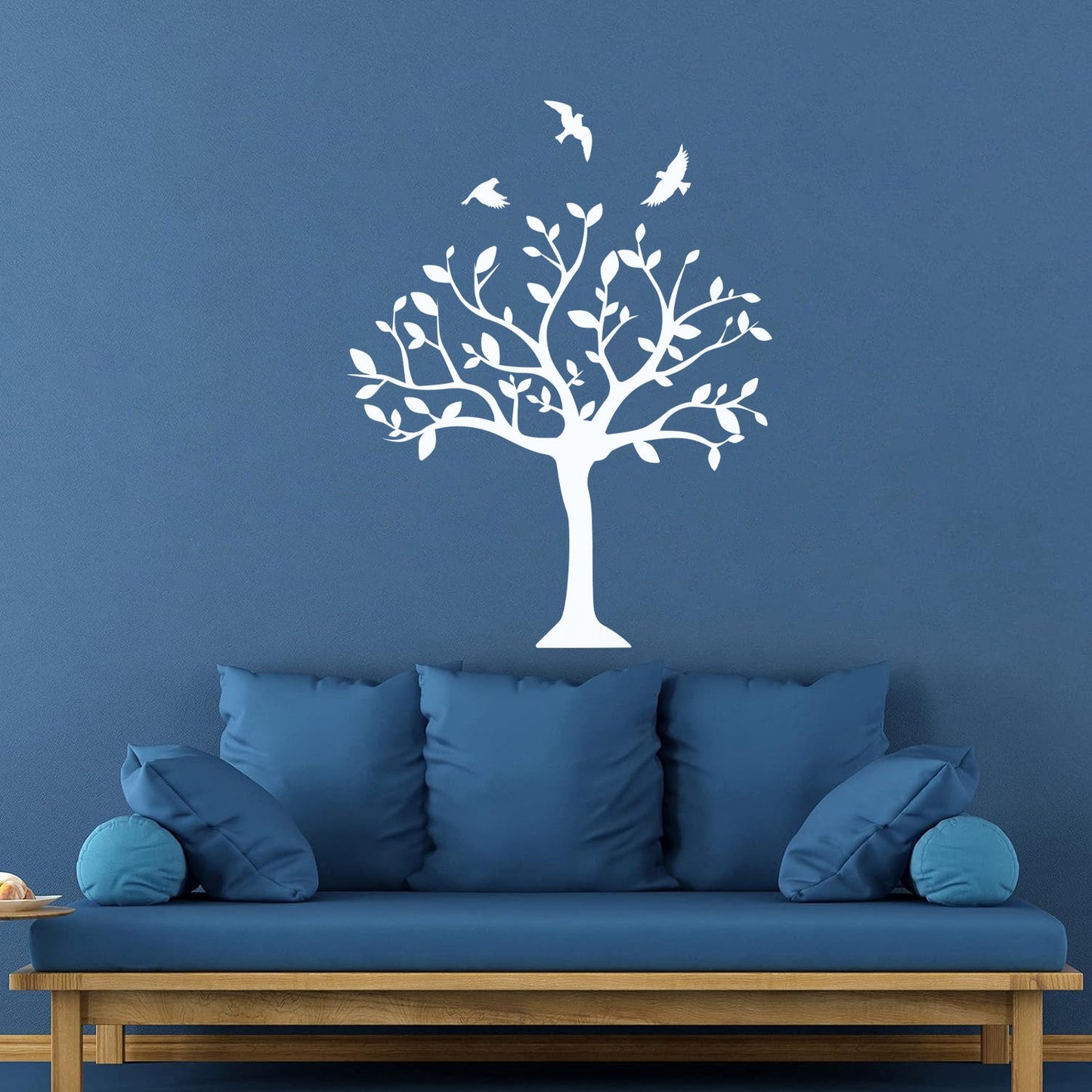 Tree Natural Birds Flowering Vinyl Art Sticker Do Not Damage The Wall Surface
