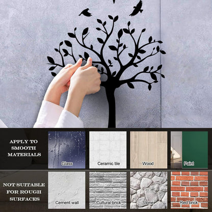 Tree Natural Birds Flowering Vinyl Art Sticker Do Not Damage The Wall Surface