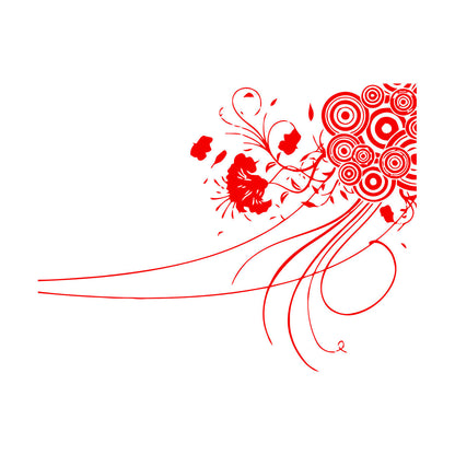 Engraving Stickers Abstract Circles & Flowers Modern Ation Multi Color Selection