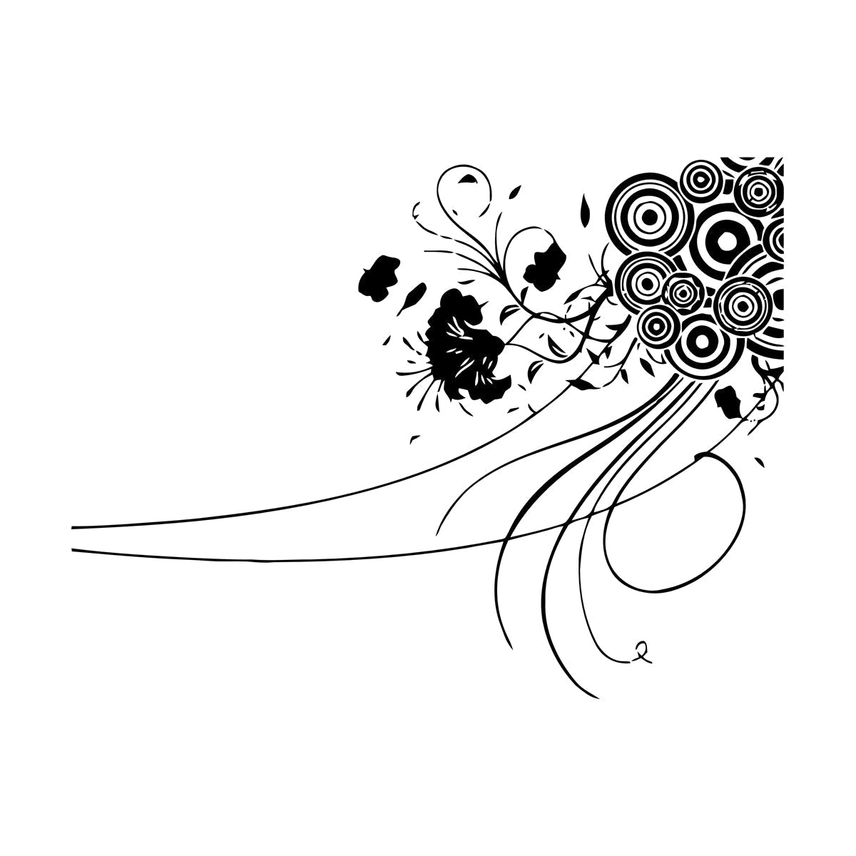 Engraving Stickers Abstract Circles & Flowers Modern Ation Multi Color Selection