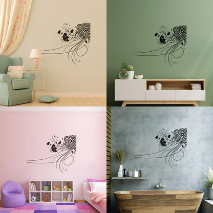 Engraving Stickers Abstract Circles & Flowers Modern Ation Multi Color Selection