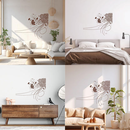 Engraving Stickers Abstract Circles & Flowers Modern Ation Multi Color Selection