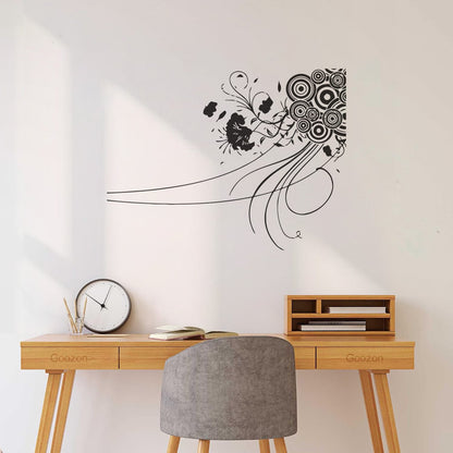 Engraving Stickers Abstract Circles & Flowers Modern Ation Multi Color Selection