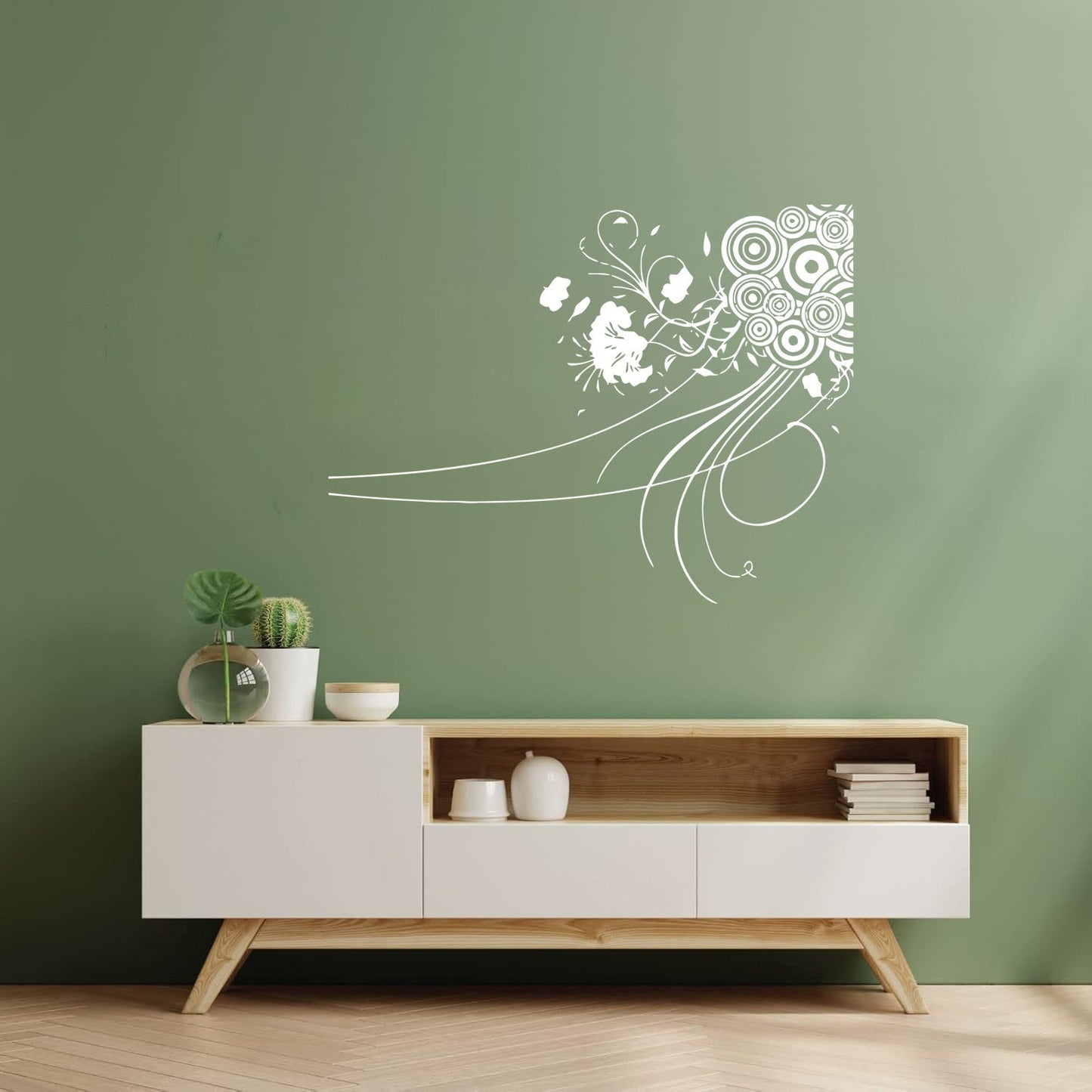 Engraving Stickers Abstract Circles & Flowers Modern Ation Multi Color Selection