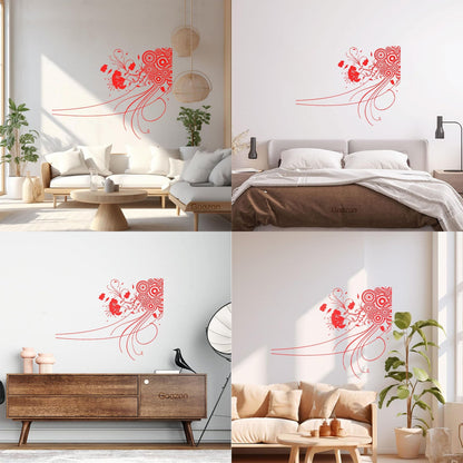 Engraving Stickers Abstract Circles & Flowers Modern Ation Multi Color Selection