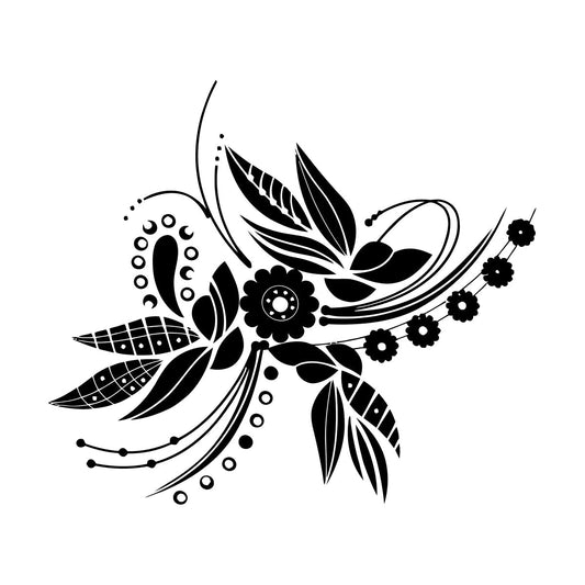 Wall Decals Pvc Beautiful Flower Floral Ornament Rooms Easy Installation