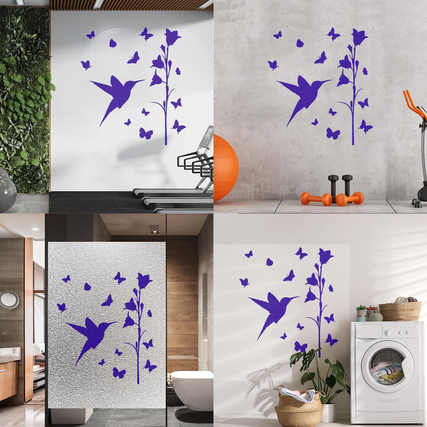 Bird Butterfly Flower Beautiful Lettering Stickers Art Mural Painting