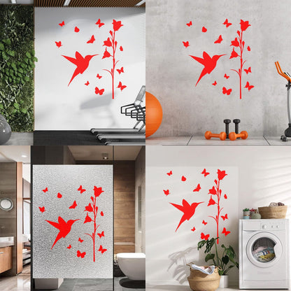 Bird Butterfly Flower Beautiful Lettering Stickers Art Mural Painting