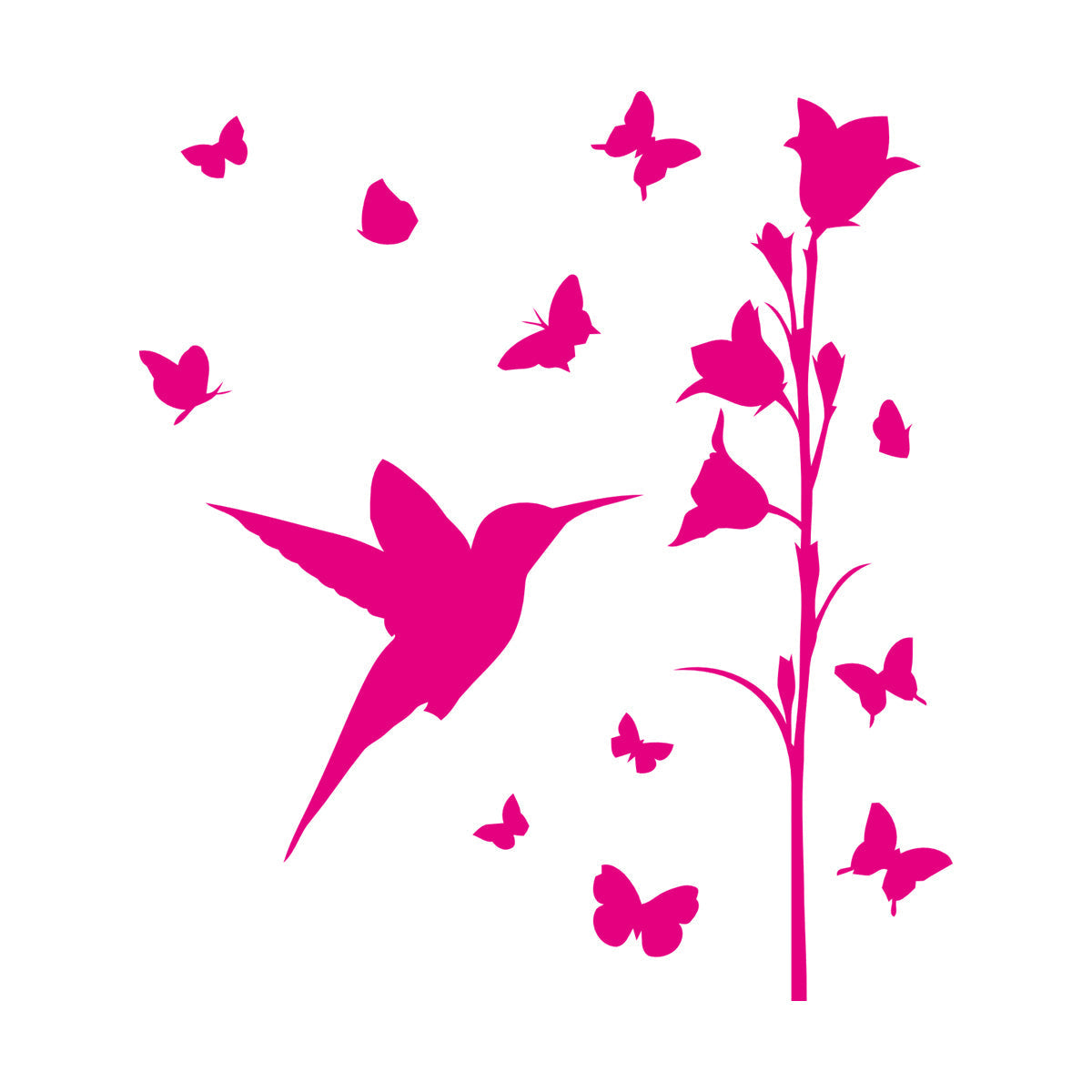 Bird Butterfly Flower Beautiful Lettering Stickers Art Mural Painting