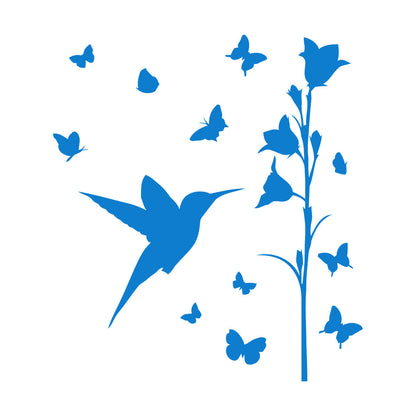 Bird Butterfly Flower Beautiful Lettering Stickers Art Mural Painting