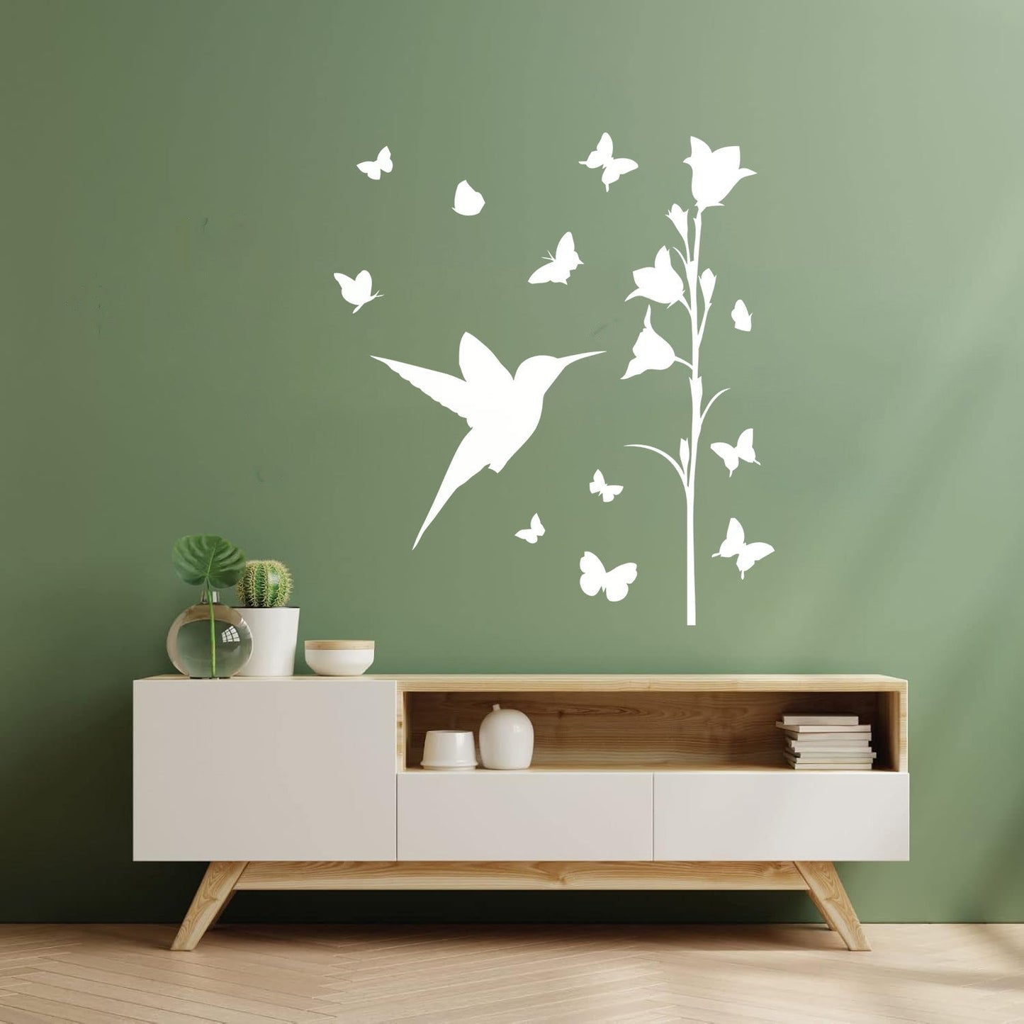 Bird Butterfly Flower Beautiful Lettering Stickers Art Mural Painting