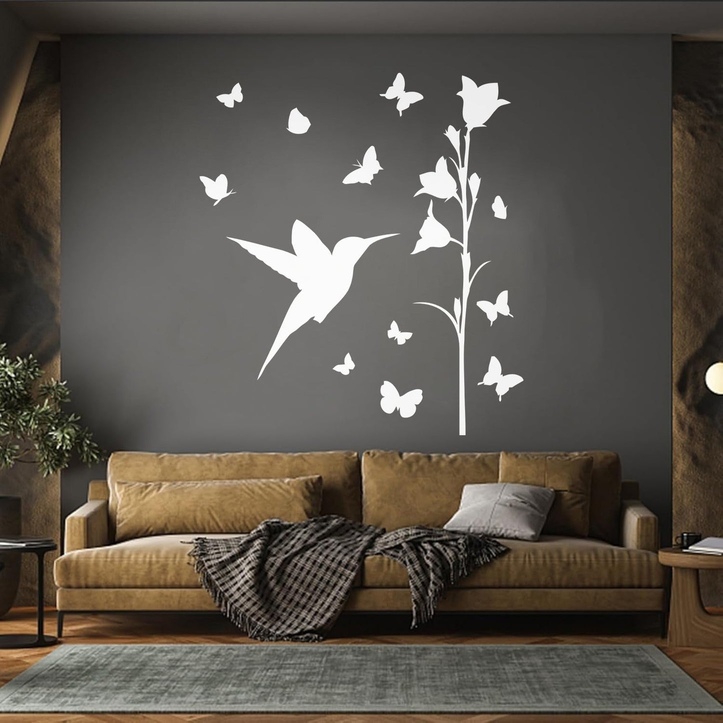 Bird Butterfly Flower Beautiful Lettering Stickers Art Mural Painting