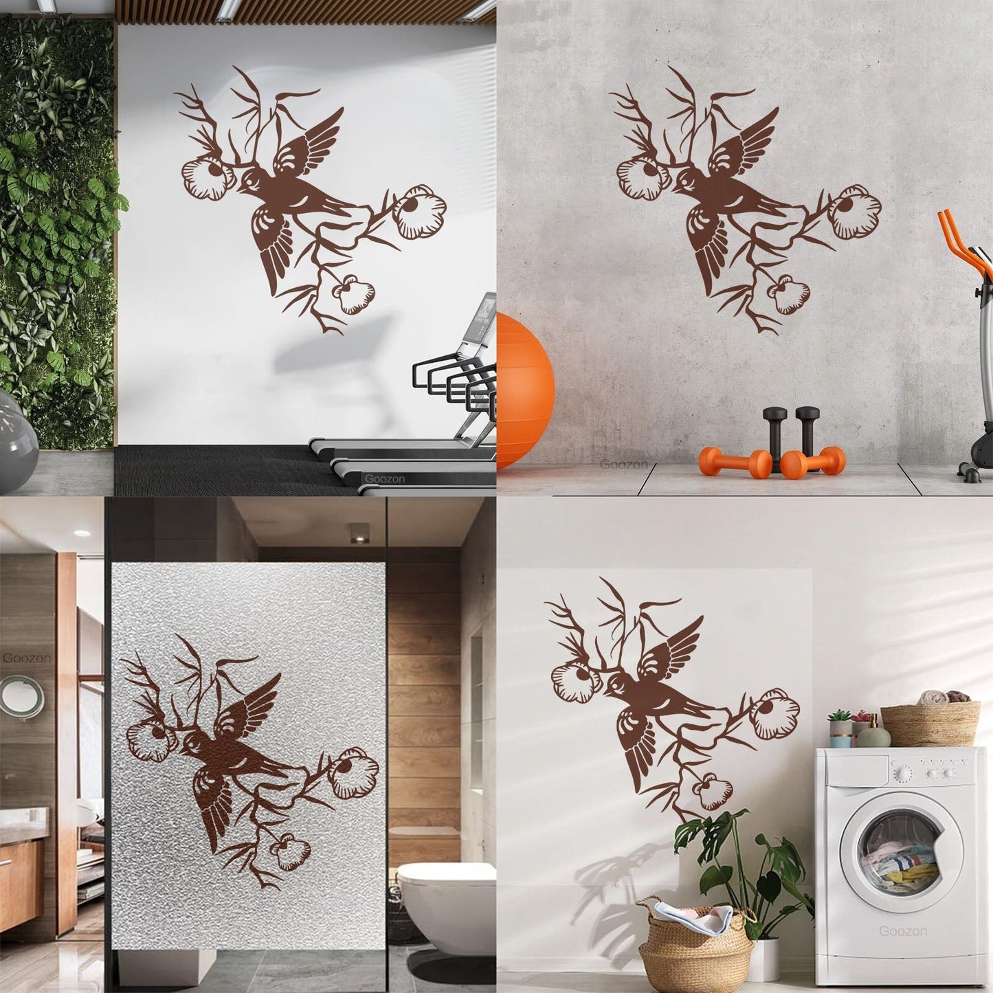 Wall Decals Paster Paper Bird Swallow Flowers Animals Branch Beautiful Multiple Size Options
