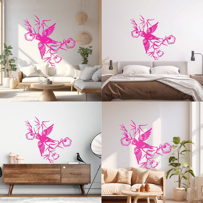 Wall Decals Paster Paper Bird Swallow Flowers Animals Branch Beautiful Multiple Size Options
