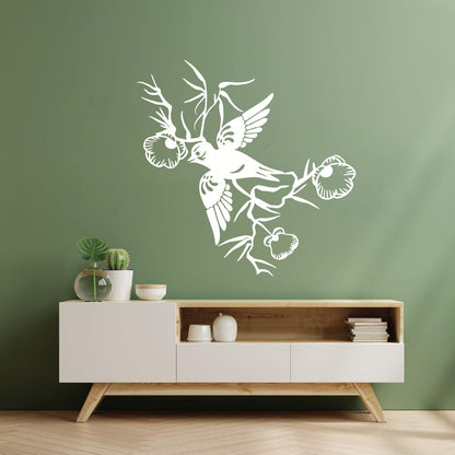 Wall Decals Paster Paper Bird Swallow Flowers Animals Branch Beautiful Multiple Size Options