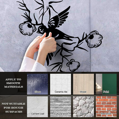 Wall Decals Paster Paper Bird Swallow Flowers Animals Branch Beautiful Multiple Size Options