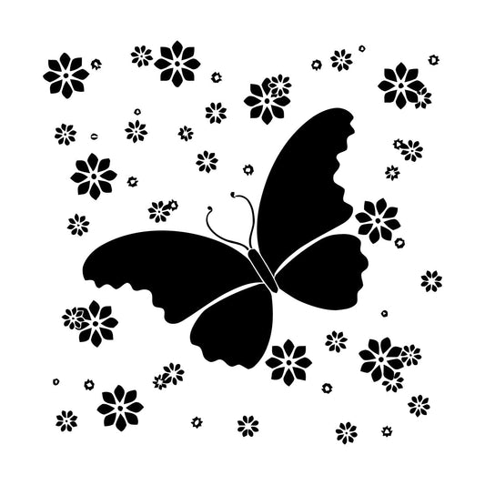 Fine Carving Decals Beautiful Butterfly Flowers Patterns Ornament Store Decoration