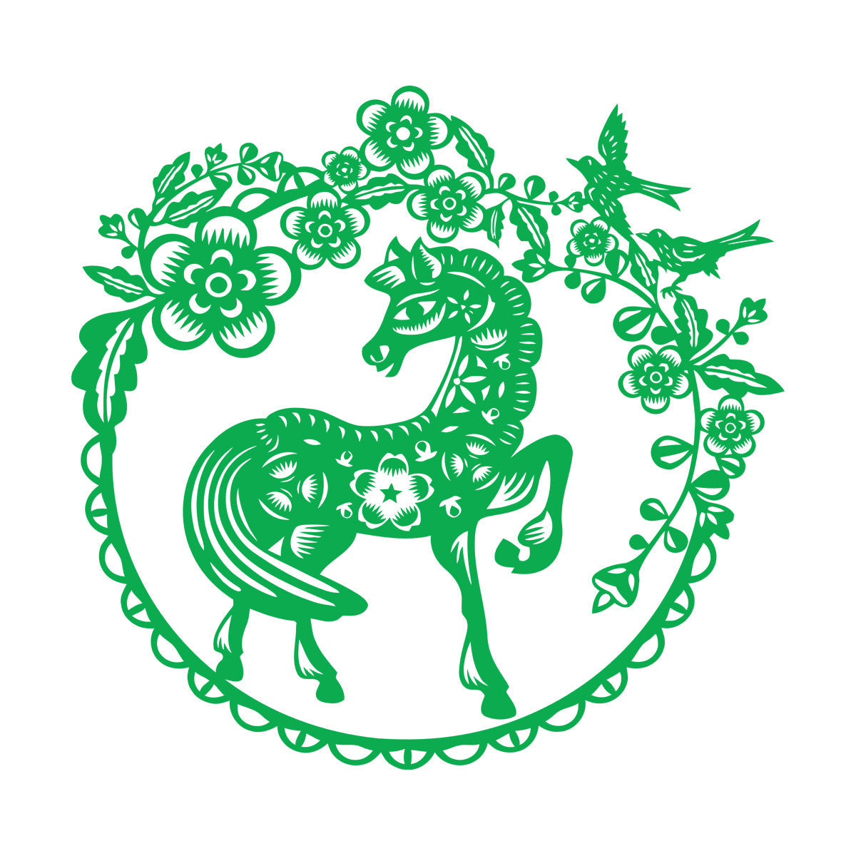 Vinyl Wall Stickers Fairy Story Little Pony Paradise Birds Flowers Berries Easy Installation