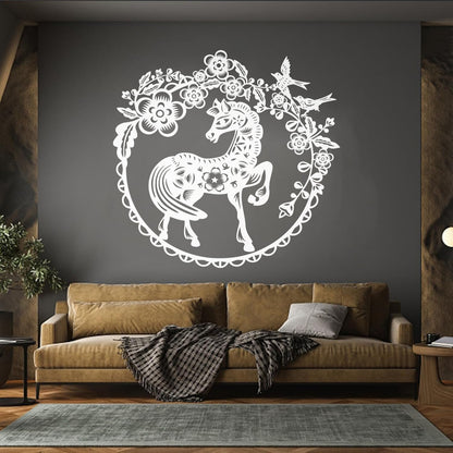Vinyl Wall Stickers Fairy Story Little Pony Paradise Birds Flowers Berries Easy Installation