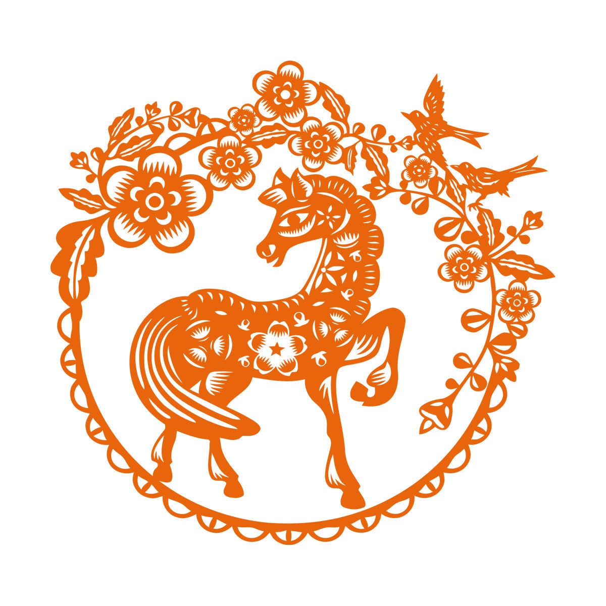 Vinyl Wall Stickers Fairy Story Little Pony Paradise Birds Flowers Berries Easy Installation