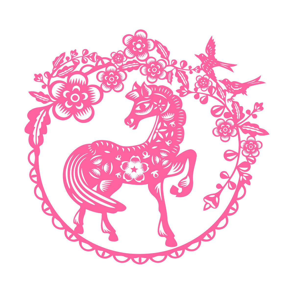 Vinyl Wall Stickers Fairy Story Little Pony Paradise Birds Flowers Berries Easy Installation