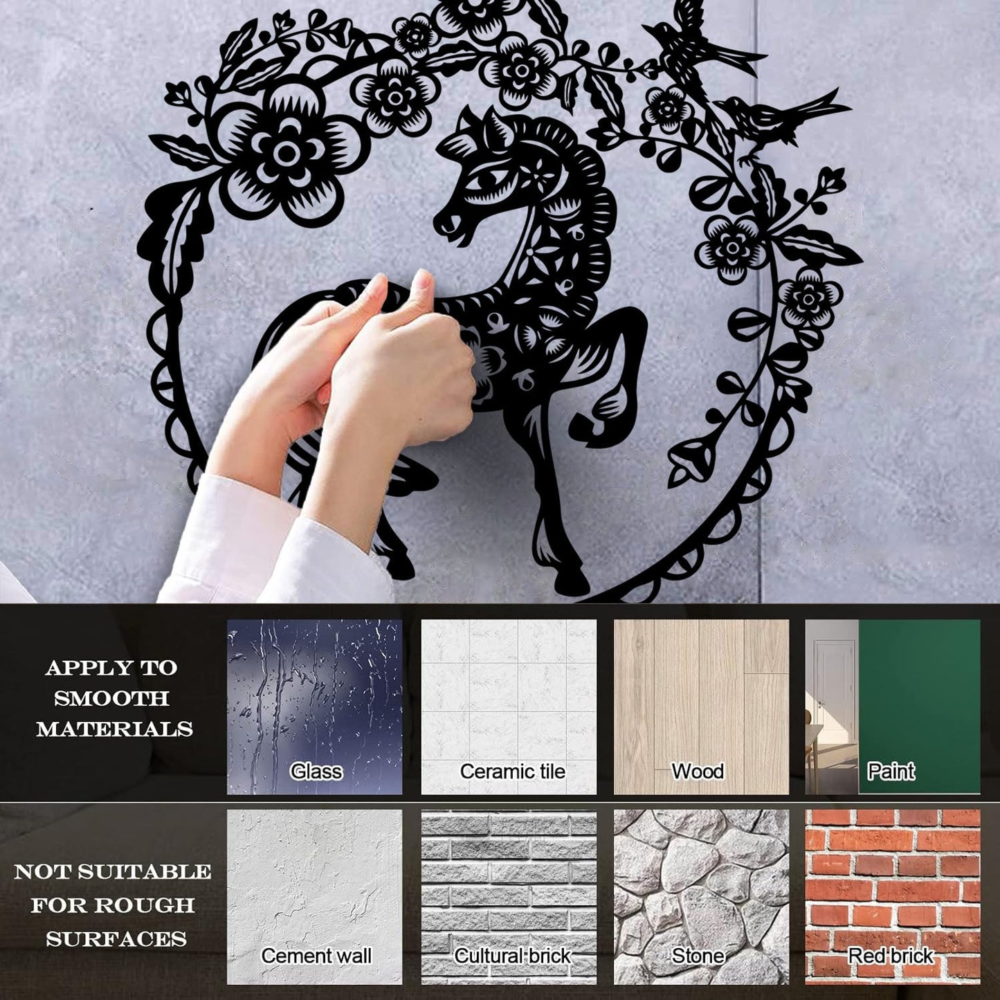 Vinyl Wall Stickers Fairy Story Little Pony Paradise Birds Flowers Berries Easy Installation