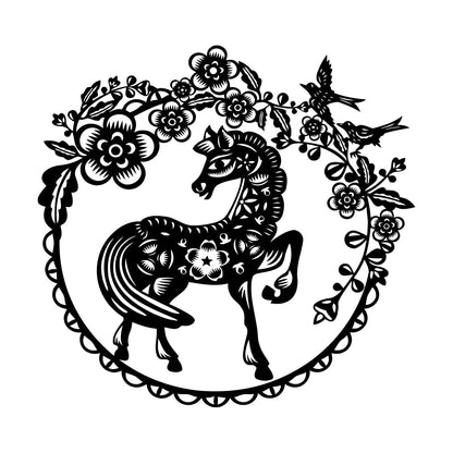 Vinyl Wall Stickers Fairy Story Little Pony Paradise Birds Flowers Berries Easy Installation