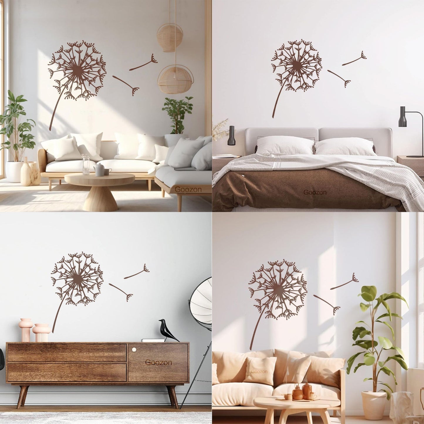 Vinyl Wall Decals Abstract Flower Bud Dandelion Parachute Multiple Size Options