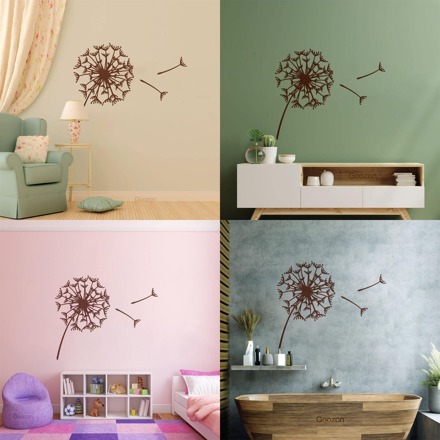Vinyl Wall Decals Abstract Flower Bud Dandelion Parachute Multiple Size Options