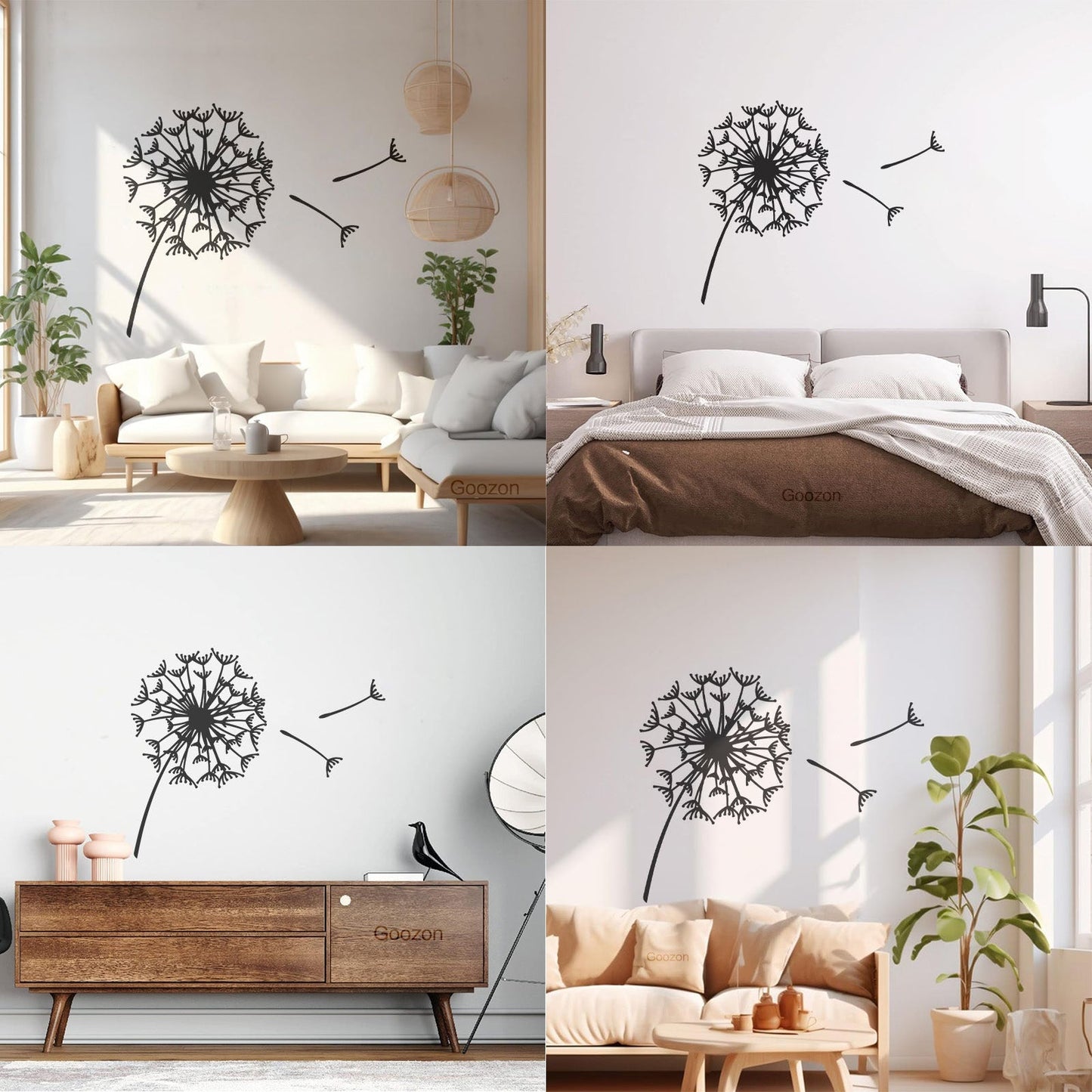 Vinyl Wall Decals Abstract Flower Bud Dandelion Parachute Multiple Size Options