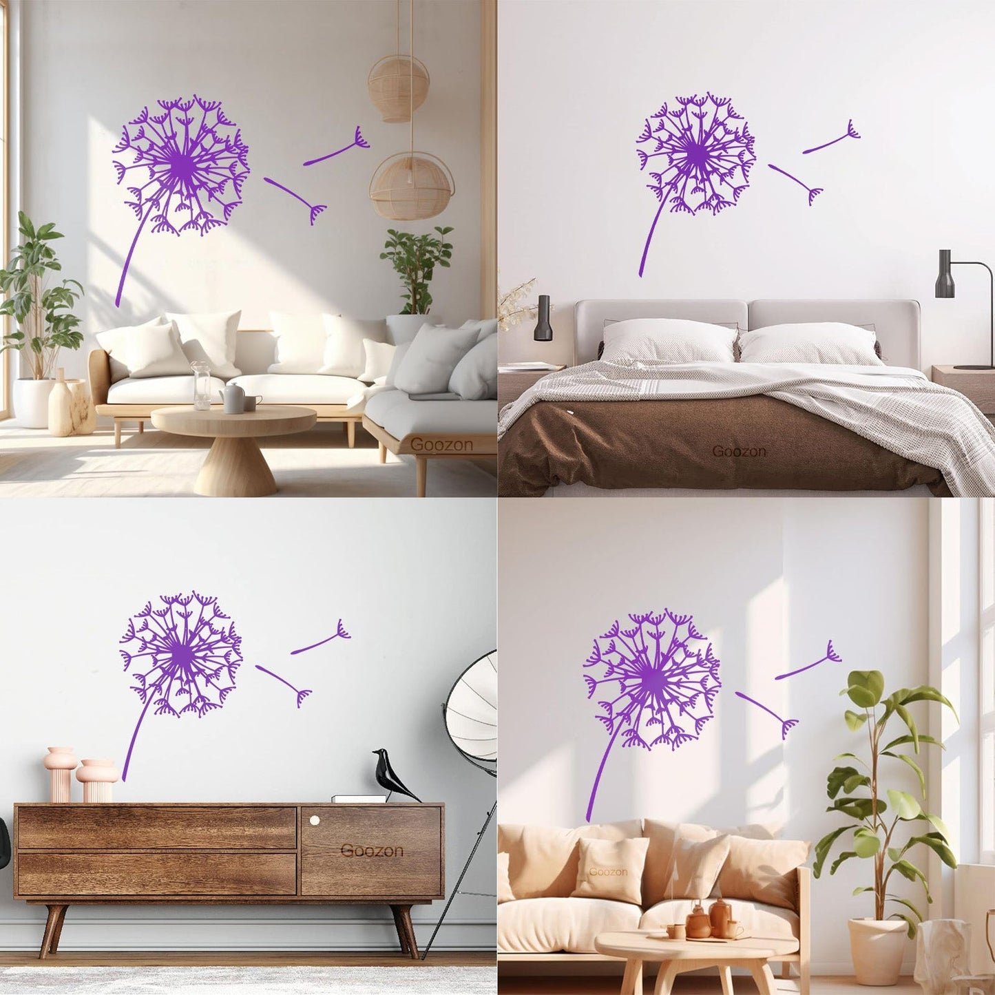 Vinyl Wall Decals Abstract Flower Bud Dandelion Parachute Multiple Size Options