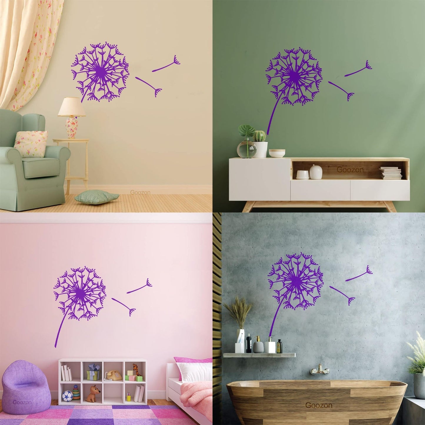 Vinyl Wall Decals Abstract Flower Bud Dandelion Parachute Multiple Size Options