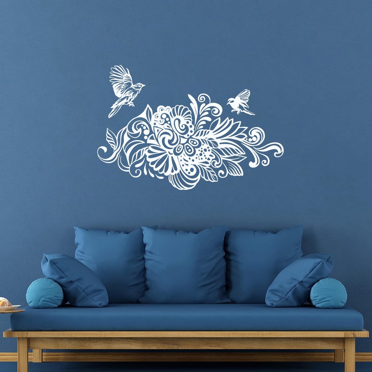 Engraving Decals Abstract Birds Flowers Garden Natural Waterproof