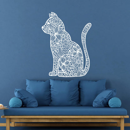 Wall Stickers Paster Paper Abstract Cat Pet Flower Pattern Personalized Customization