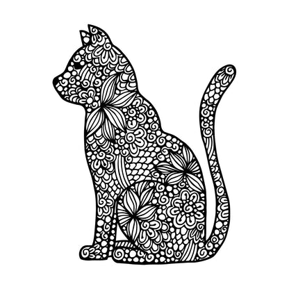 Wall Stickers Paster Paper Abstract Cat Pet Flower Pattern Personalized Customization