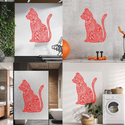 Wall Stickers Paster Paper Abstract Cat Pet Flower Pattern Personalized Customization