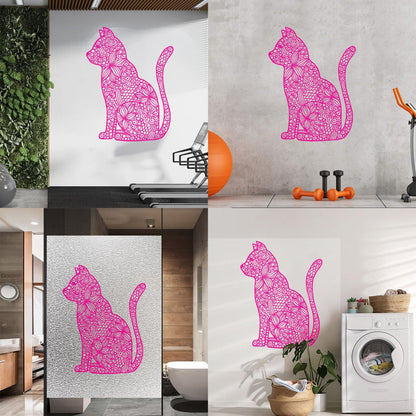 Wall Stickers Paster Paper Abstract Cat Pet Flower Pattern Personalized Customization