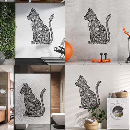 Wall Stickers Paster Paper Abstract Cat Pet Flower Pattern Personalized Customization