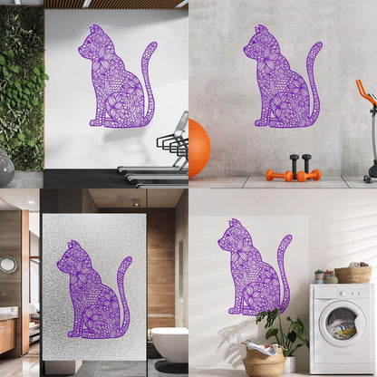 Wall Stickers Paster Paper Abstract Cat Pet Flower Pattern Personalized Customization