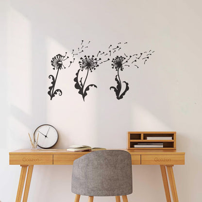 Abstract Dandelion Flower Girl Floral Wall Vinyl Sticker Decor Can Modify And Add Information