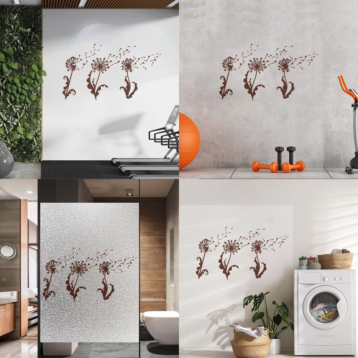 Abstract Dandelion Flower Girl Floral Wall Vinyl Sticker Decor Can Modify And Add Information