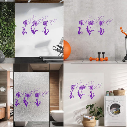 Abstract Dandelion Flower Girl Floral Wall Vinyl Sticker Decor Can Modify And Add Information