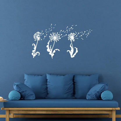 Abstract Dandelion Flower Girl Floral Wall Vinyl Sticker Decor Can Modify And Add Information